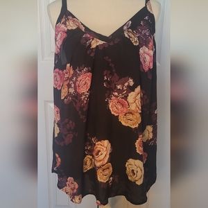 Torrid black/pink floral tank size 1
